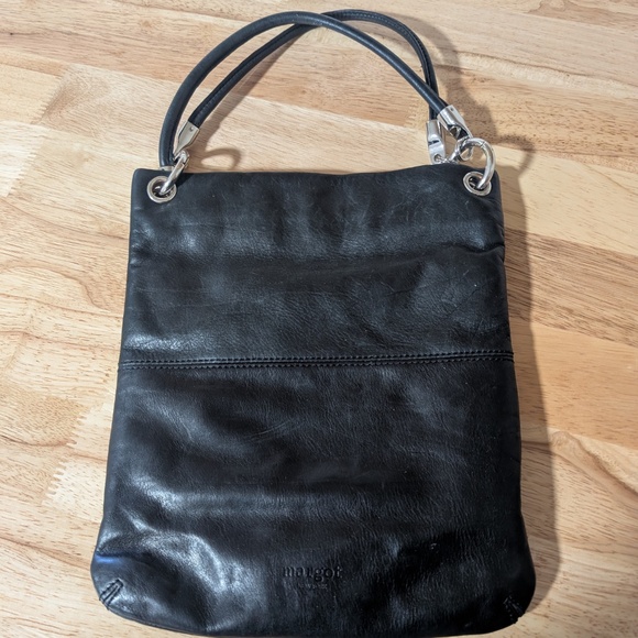 margot Black Pebbled Slouchy Double Strap Bag - Picture 4 of 7